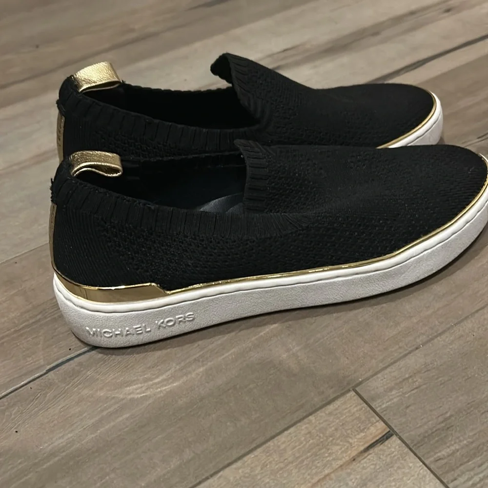 Michael Kors  Black and Gold Slip-On Sneakers